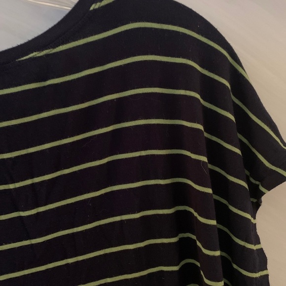 Cabi wWomen’s L Navy Blue & Lime Stripe Tunic T-Shirt - Picture 4 of 7
